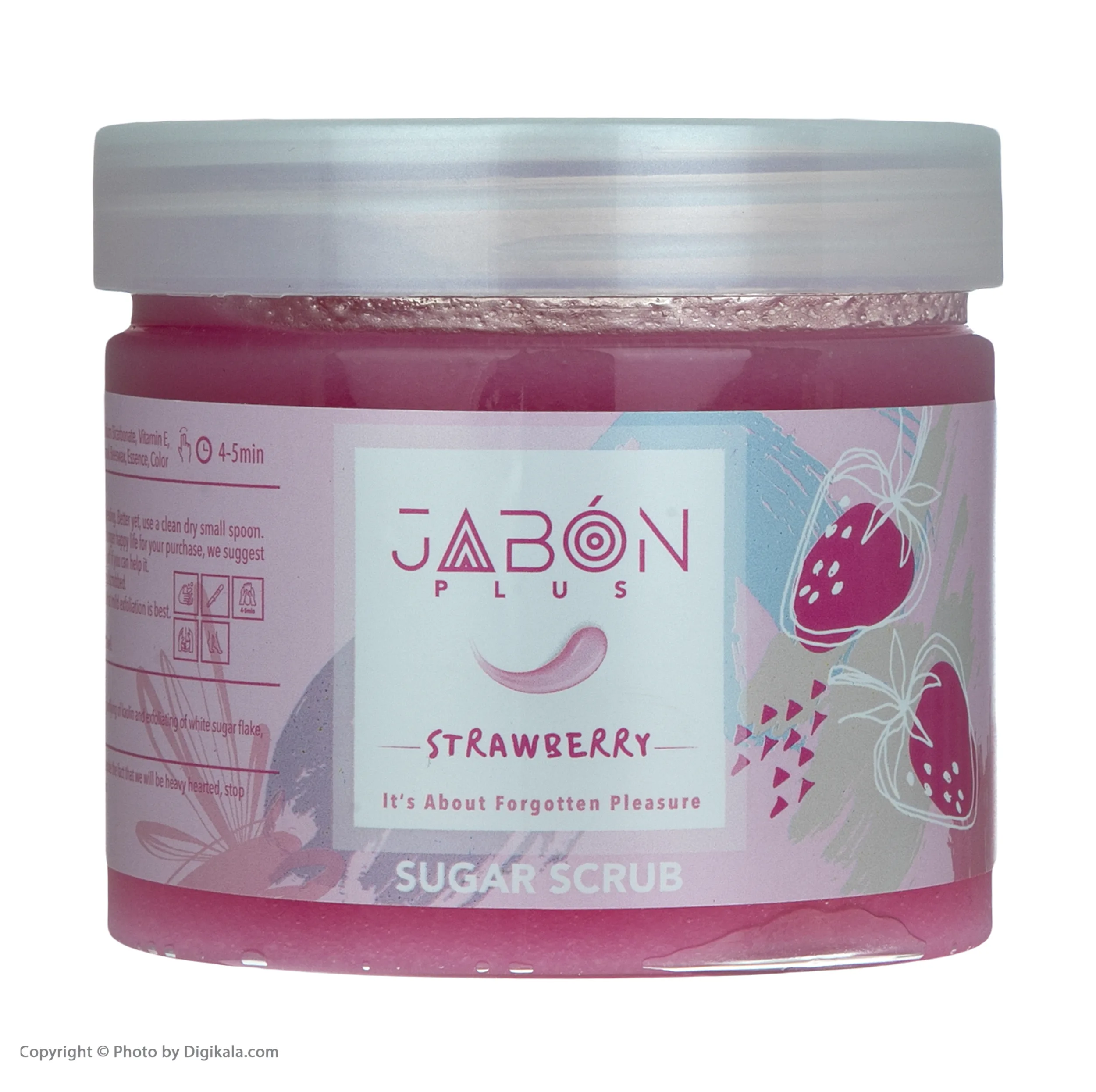اسکراب شکری لایه بردار پوست ژبن پلاس مدل Strwberry وزن 450 گرم