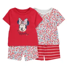 ست تی شرت و شلوارک دخترانه جورج مدل Minnie Mouse مجموعه دو عددی