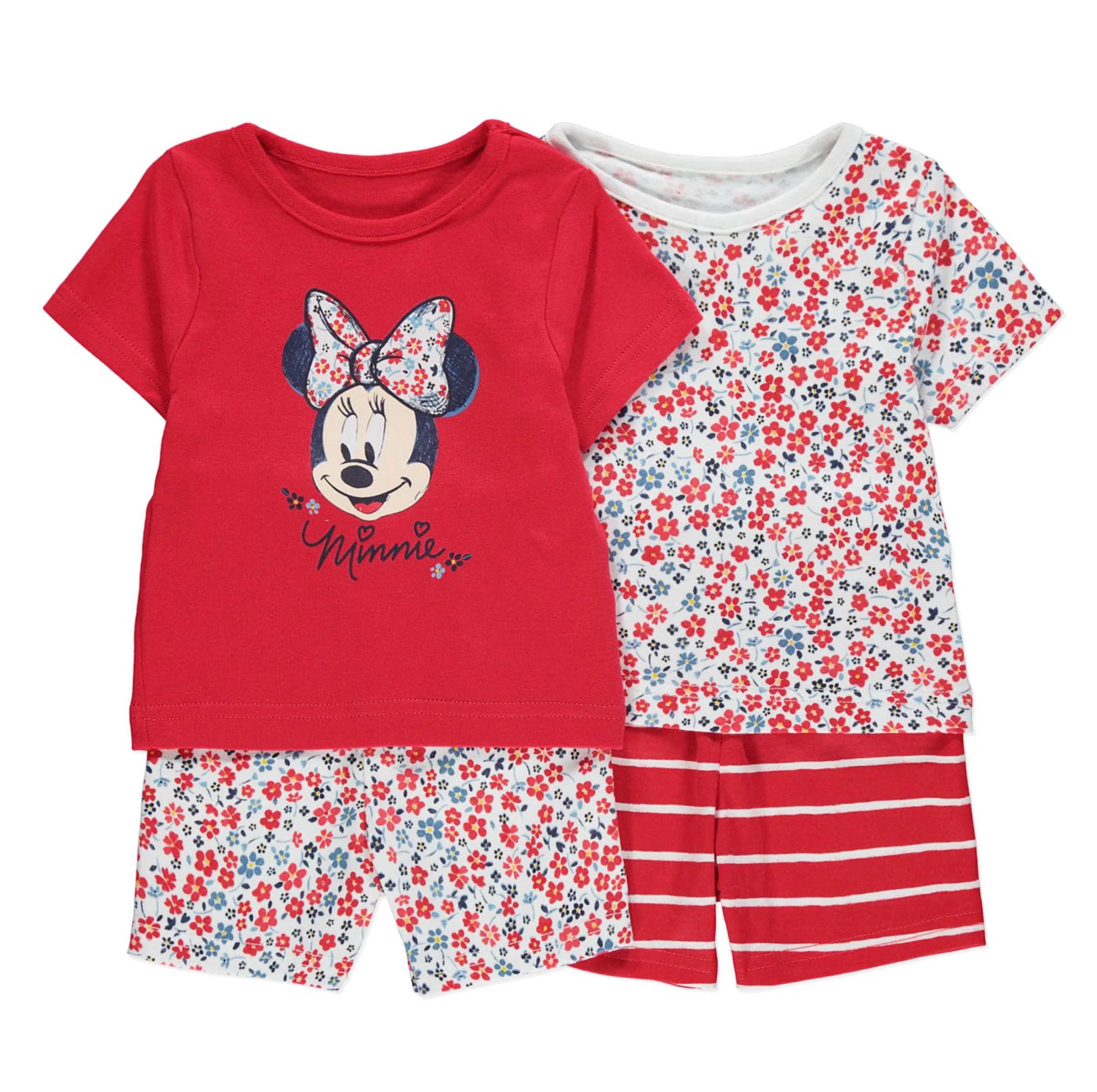 ست تی شرت و شلوارک دخترانه جورج مدل Minnie Mouse مجموعه دو عددی