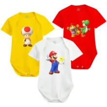 بادی آستین کوتاه نوزادی نیل کوک مدل Mario R&Y مجموعه 3 عددی