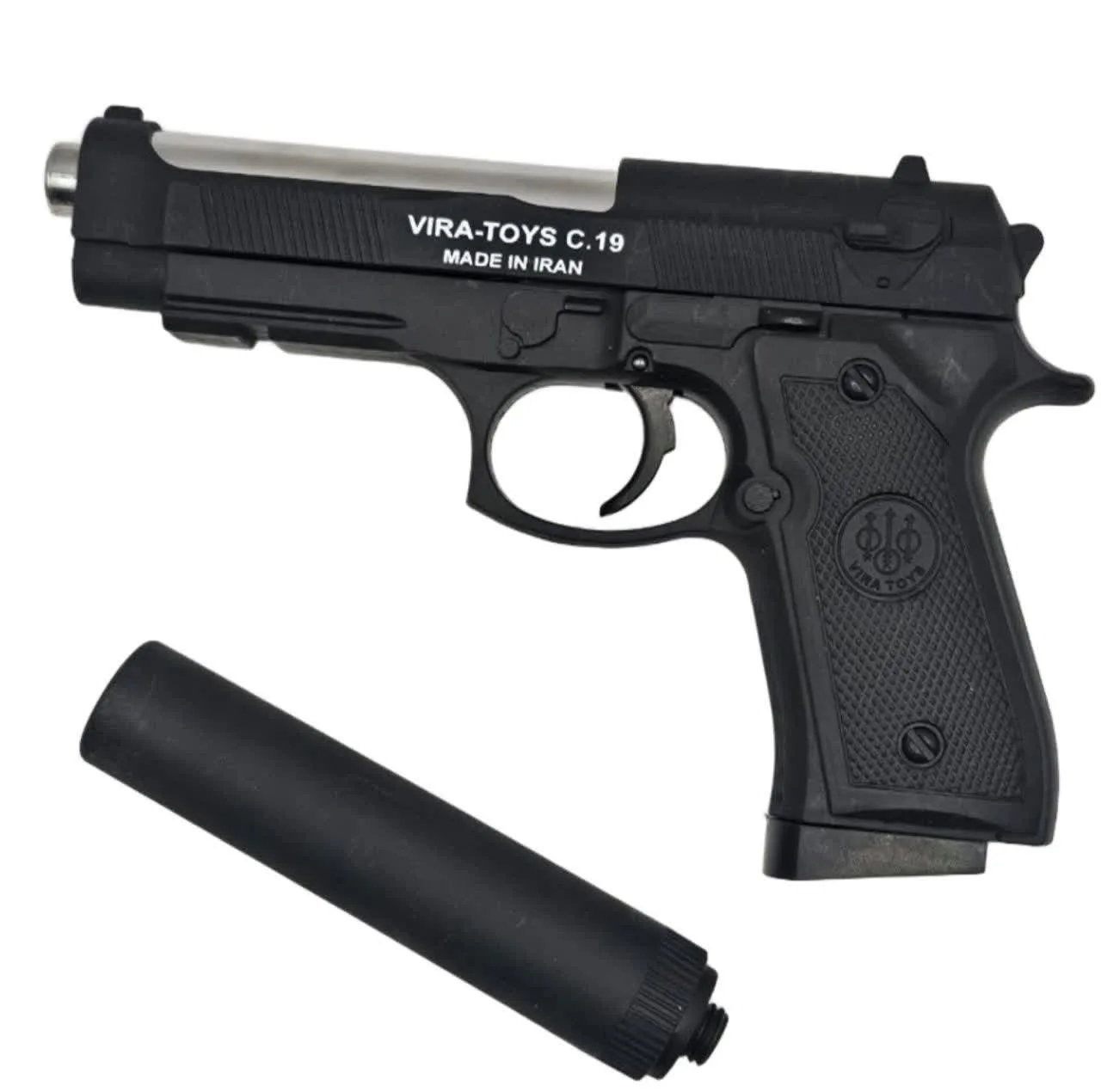 تفنگ بازی ناب سل مدل کلت خشاب خور C19 کد AIRSOFT GUN C19 مناسب برای نوجوانان