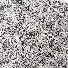 رومیزی قلمکار مدل سیاه قلم مرغ و گل انار