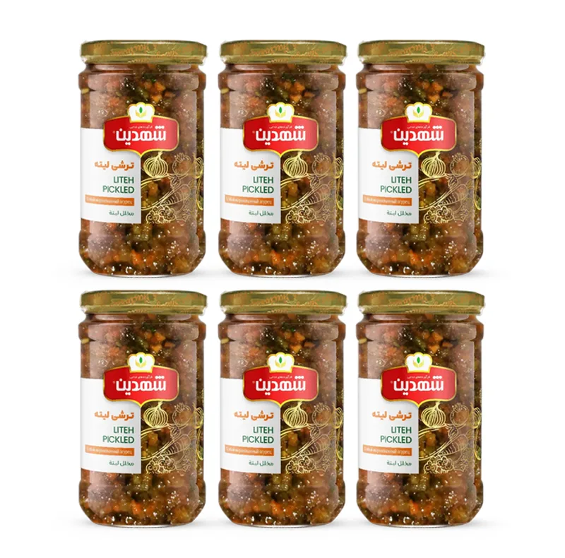 ترشی لیته شهدین - 660 گرم بسته 6 عددی