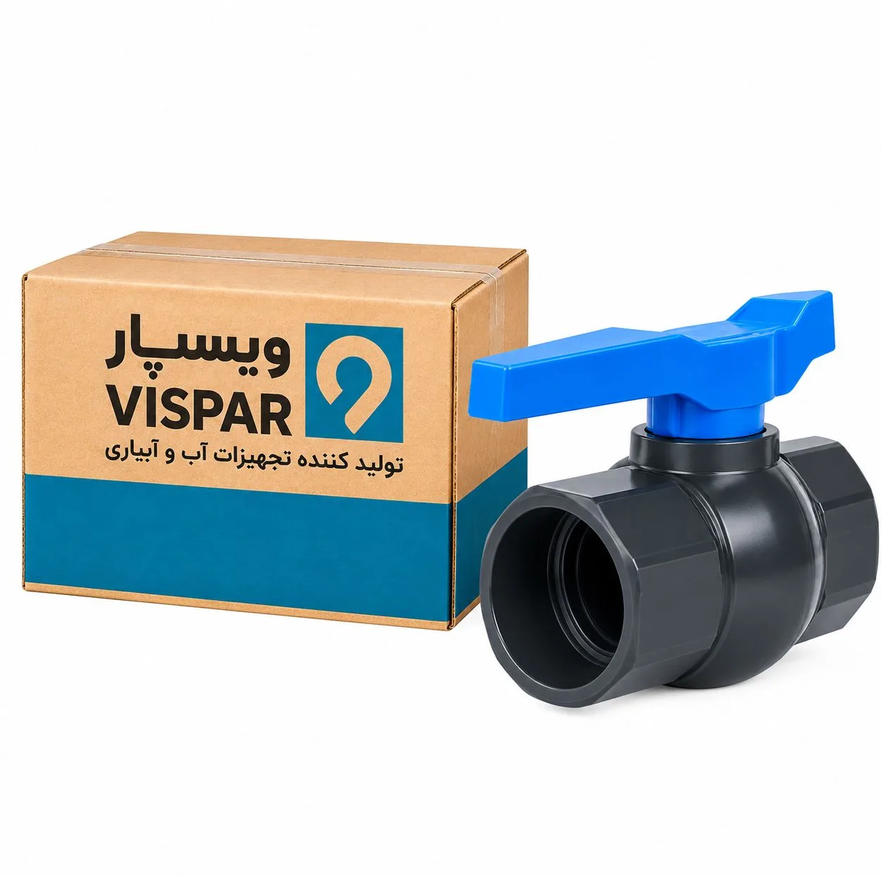 شیر فلکه توپی ویسپار مدل upvc 63