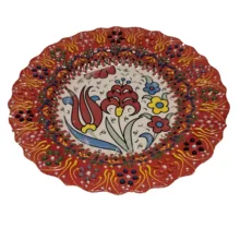 بشقاب میناکاری مدل نقش برجسته لب کنگره ای کد 184 بسته 6 عددی