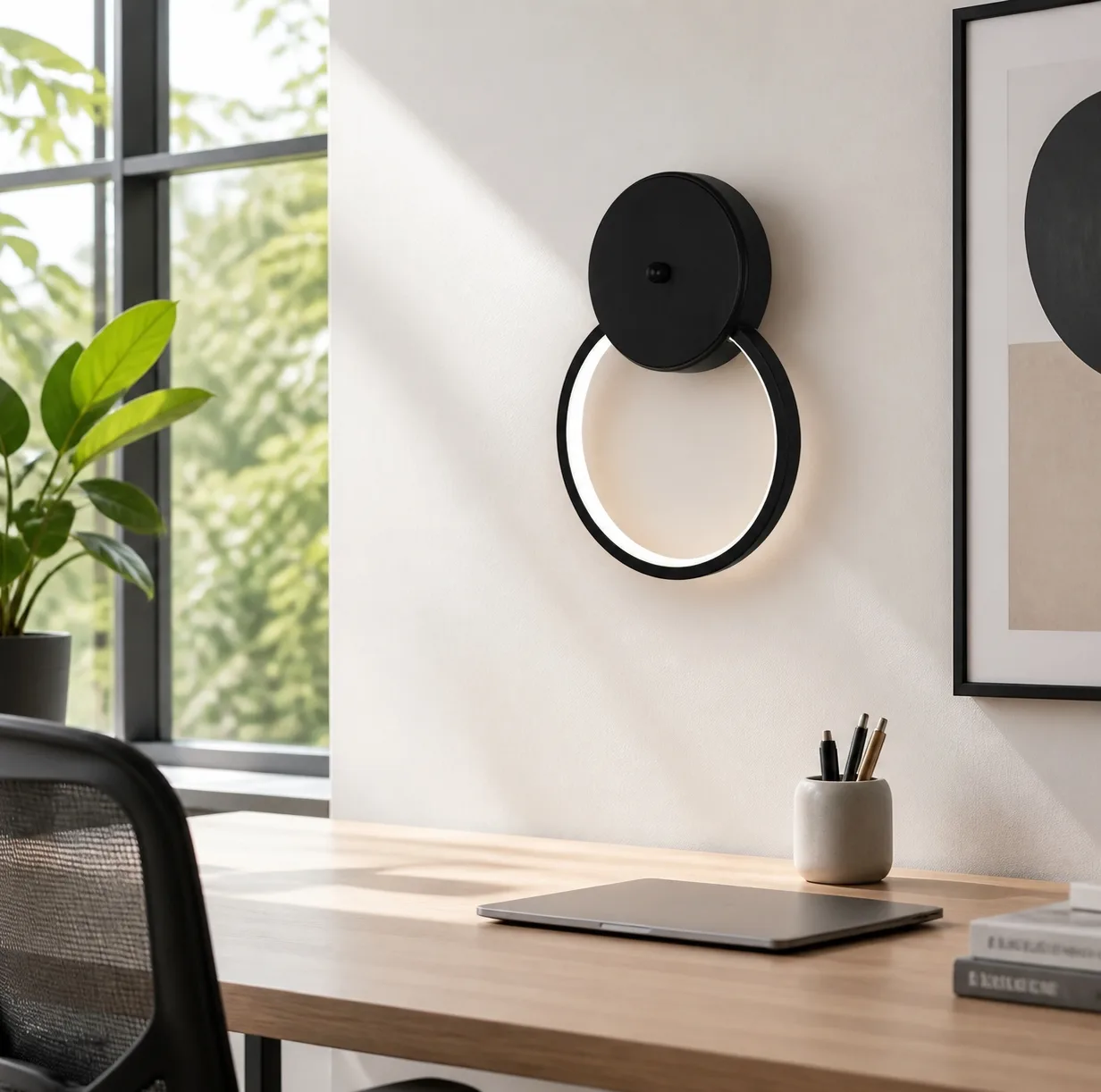 دیوارکوب 1 شعله نور از ما رشکان مدل circle.30