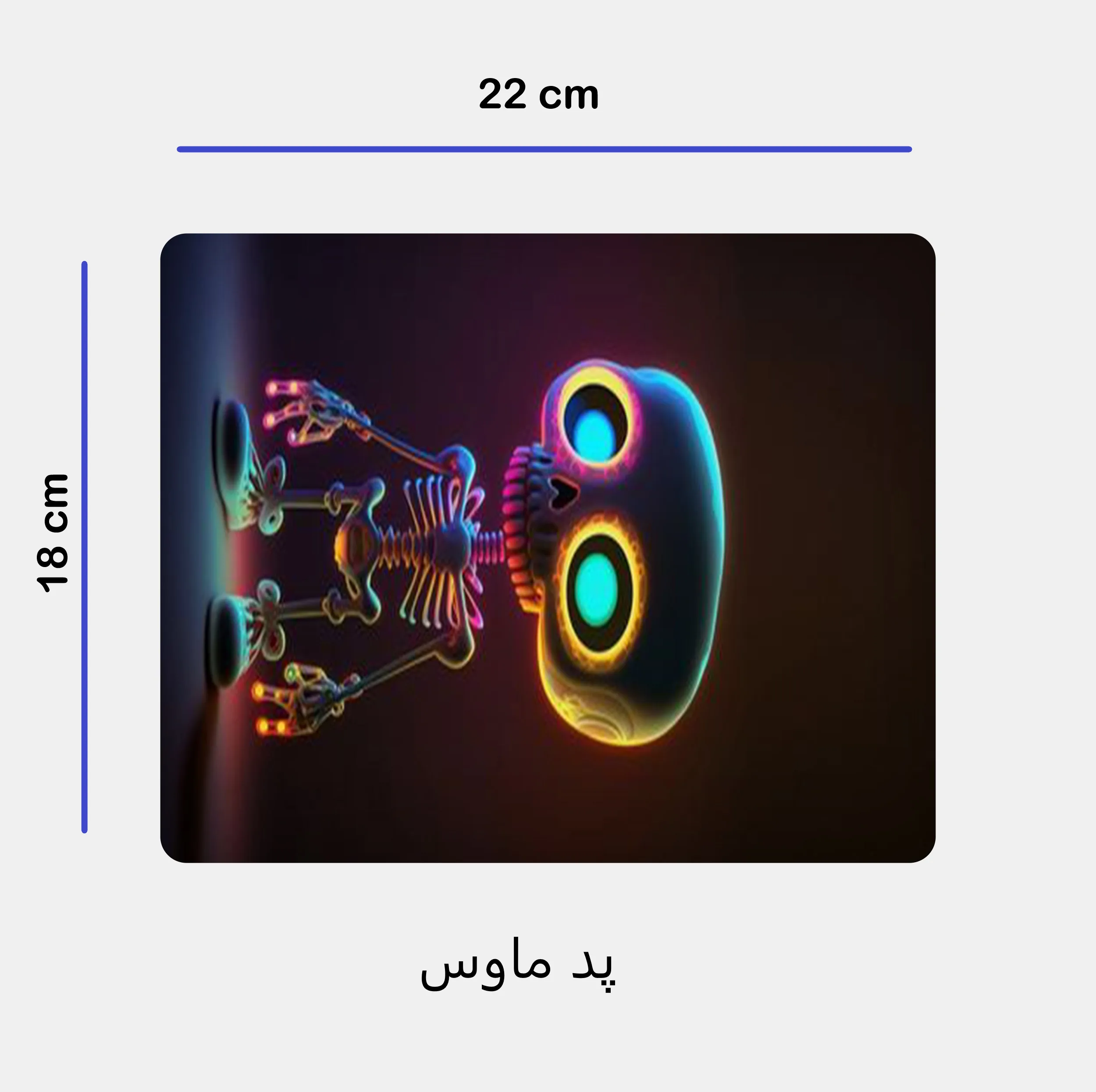 ست ماگ سرامیکی با زیرلیوانی و پد ماوس مدل اسکلت کد 328