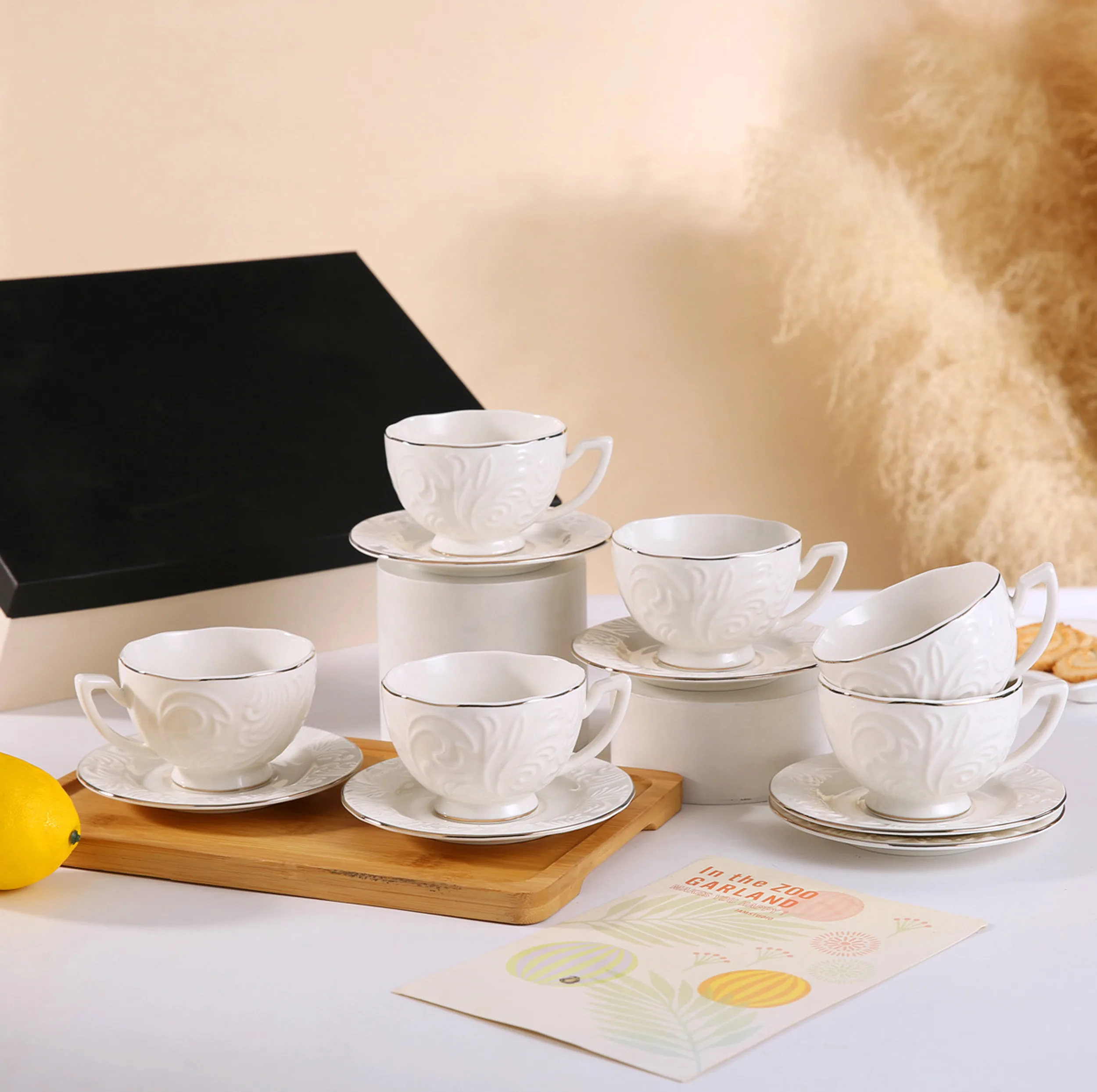 سرویس چای خوری 12 پارچه 6 نفره شاهین مدل dantella c