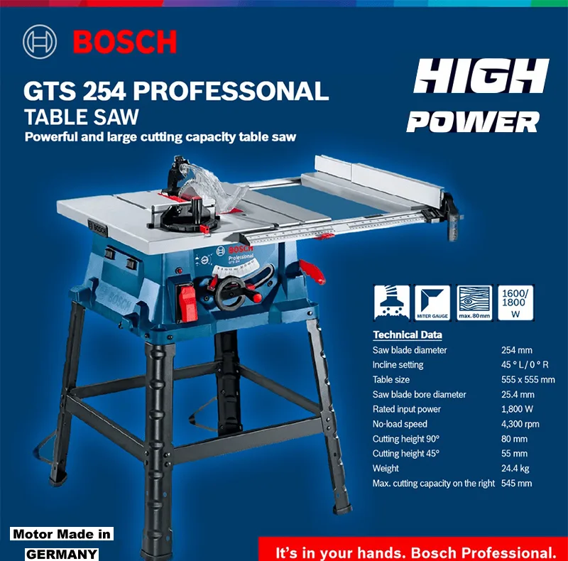 اره میزی 1800 وات بوش مدل GTS254-PRO EXTRA