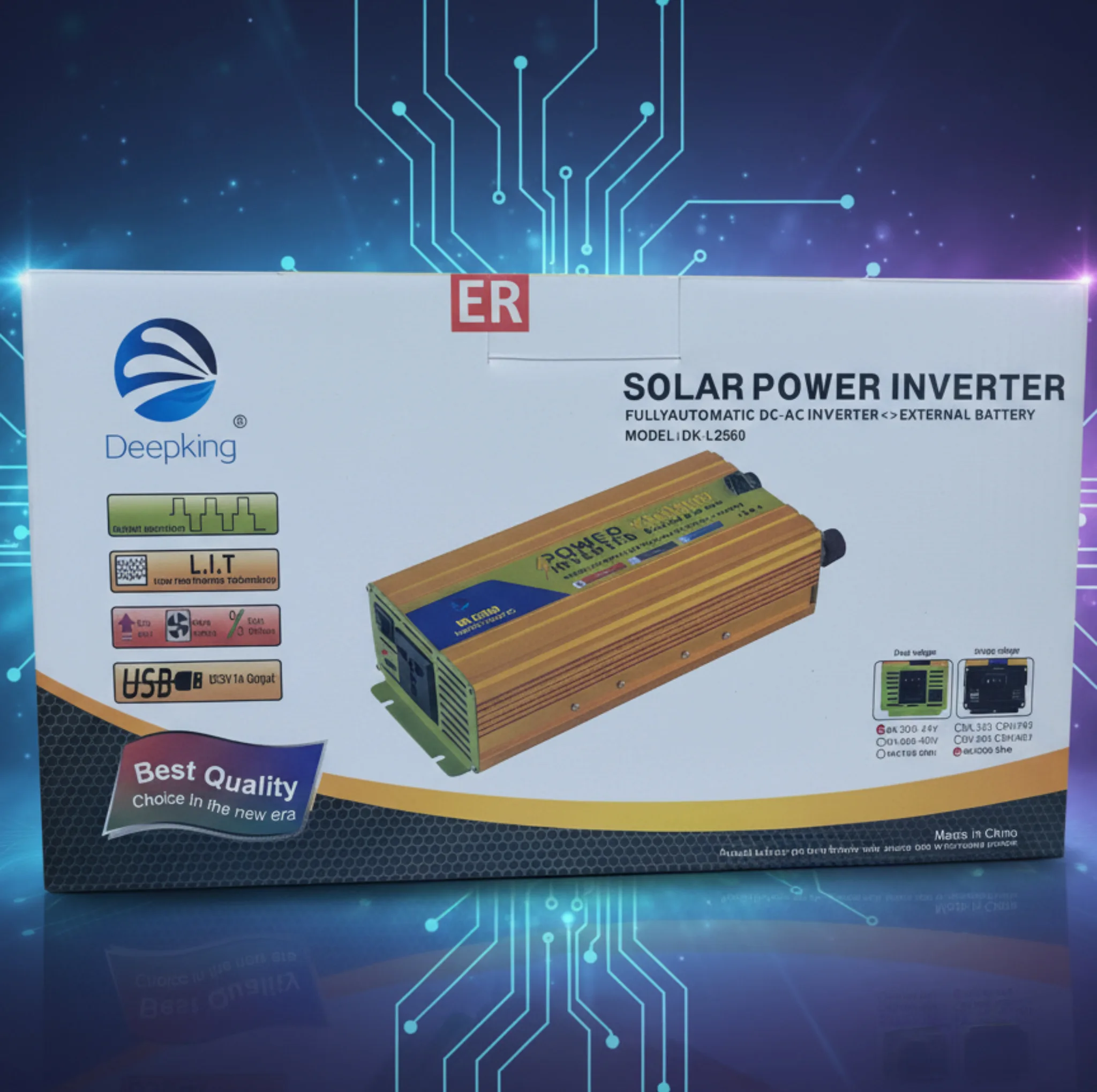 مبدل برق خودرو دیپکینگ مدل12V-24V-TO-220V -2500W-ER