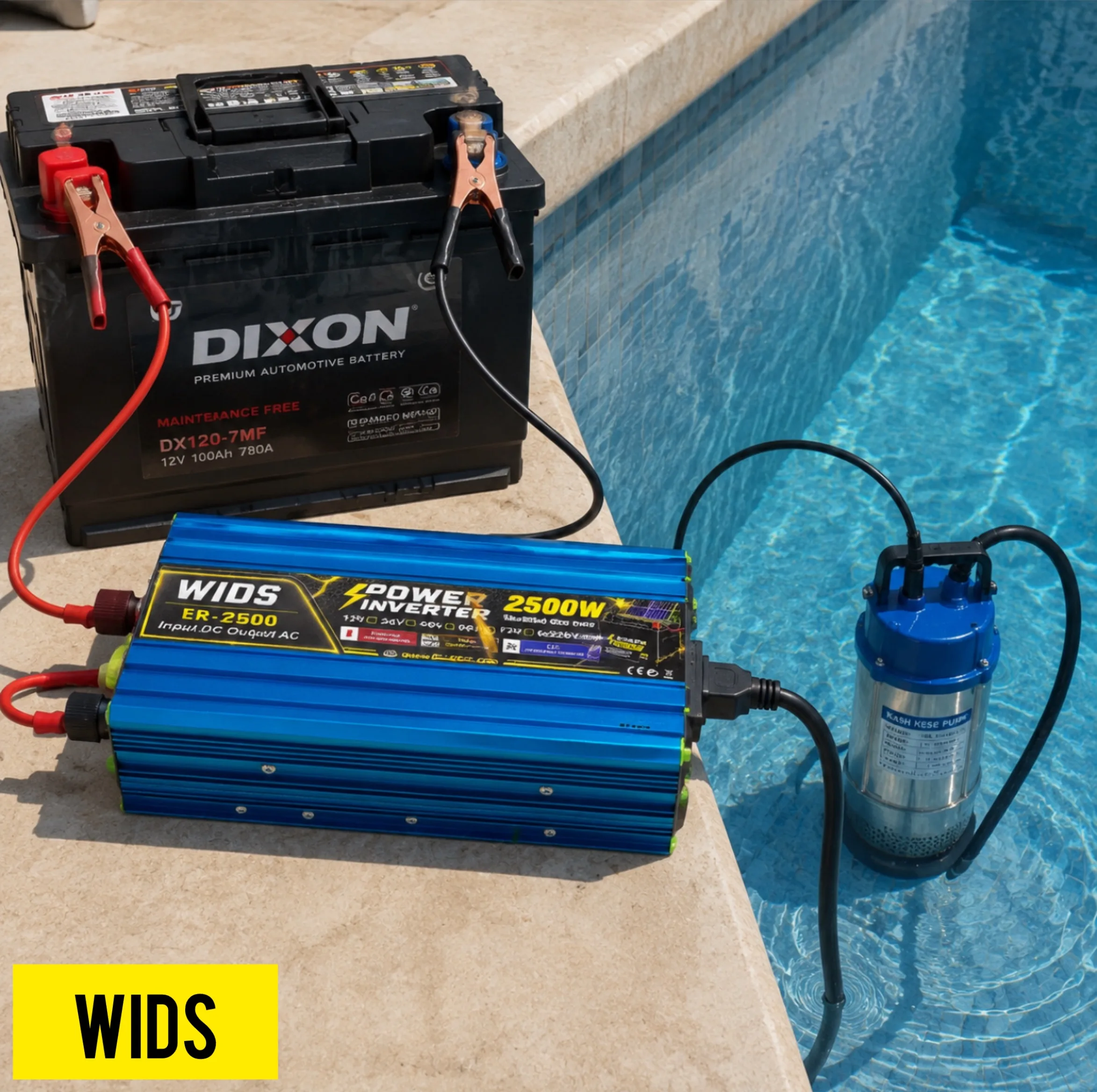 مبدل برق خودرو ویدز مدل 12V-24V-TO-220V-2500W