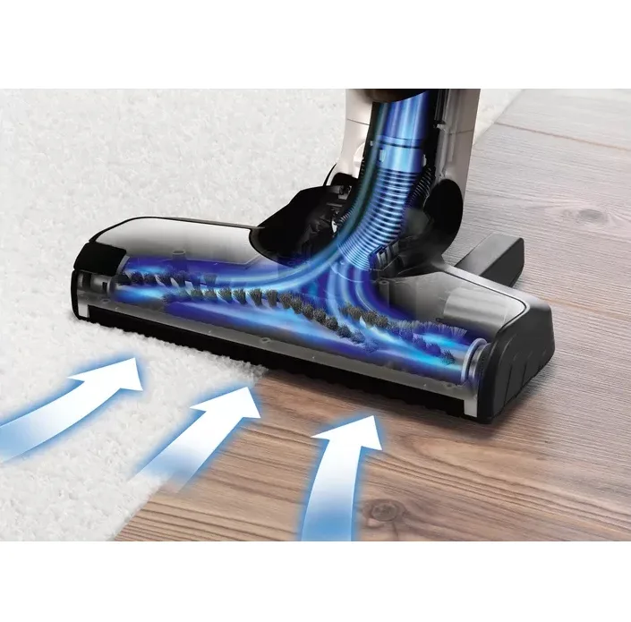 جارو شارژی عصایی بوش مدل BCHF2MX20 با باتری 20 ولت لیتیومی، مدت کارکرد تا 44 دقیقه، فناوری Easy Clean System، برس Electro برای سطوح مختلف، نازل منعطف، فیلتر قابل شستشو و دو سطح قدرت
