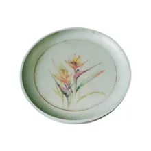 سینی بدون دسته مدل گل آبرنگی سایز 20*20 سانتی متر
