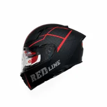 کلاه کاسکت فک متحرک ردلاین مدل MATT BLACK / Red 960