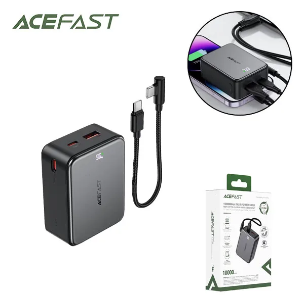 پاوربانک 22.5 وات ایس فست مدل M28 ظرفیت 10000 میلیآمپرساعت به همراه کابل USB-C