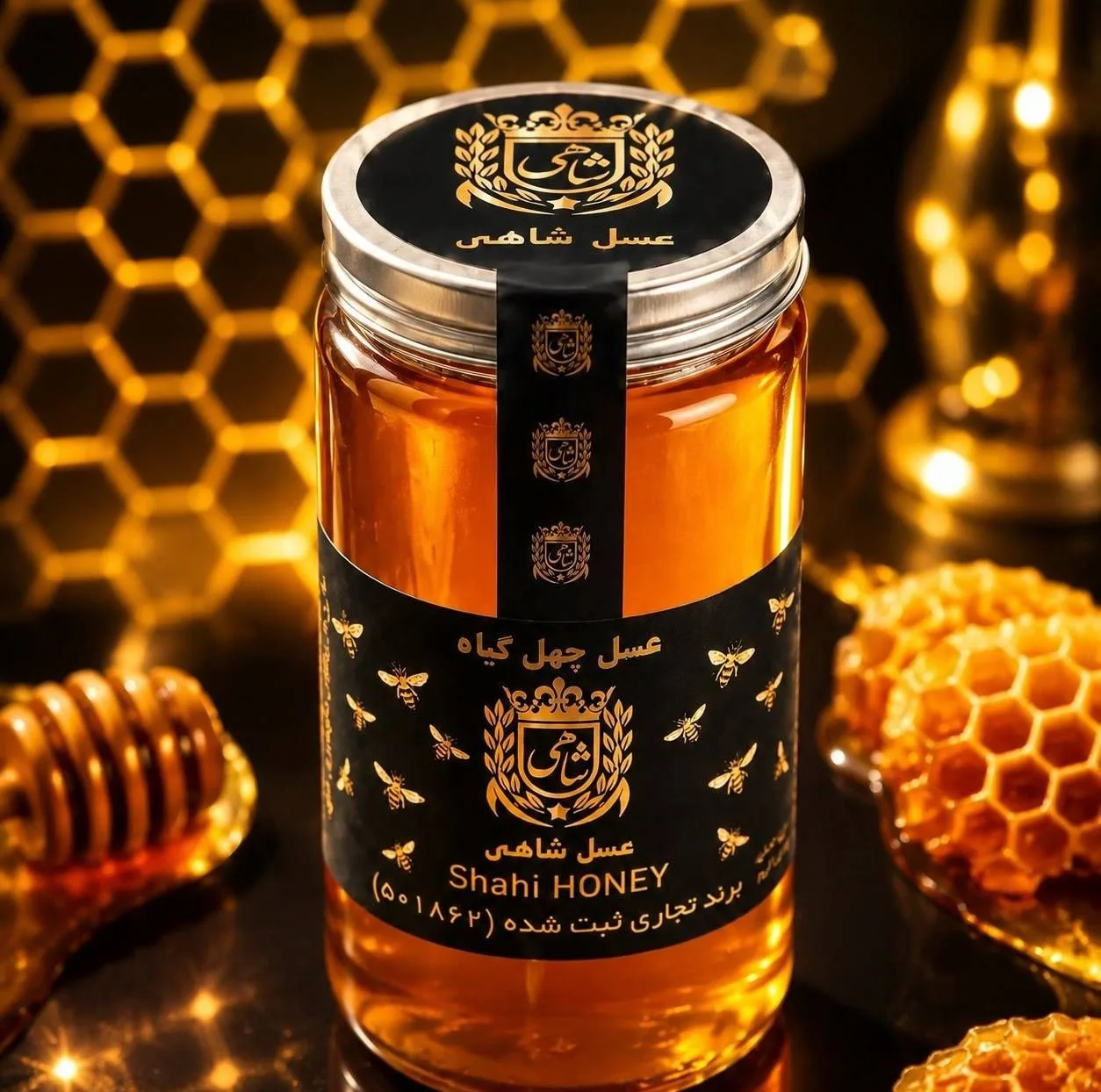 عسل طبیعی چهل گیاه محمدرضا شاهی الهویردی - 1000 گرم