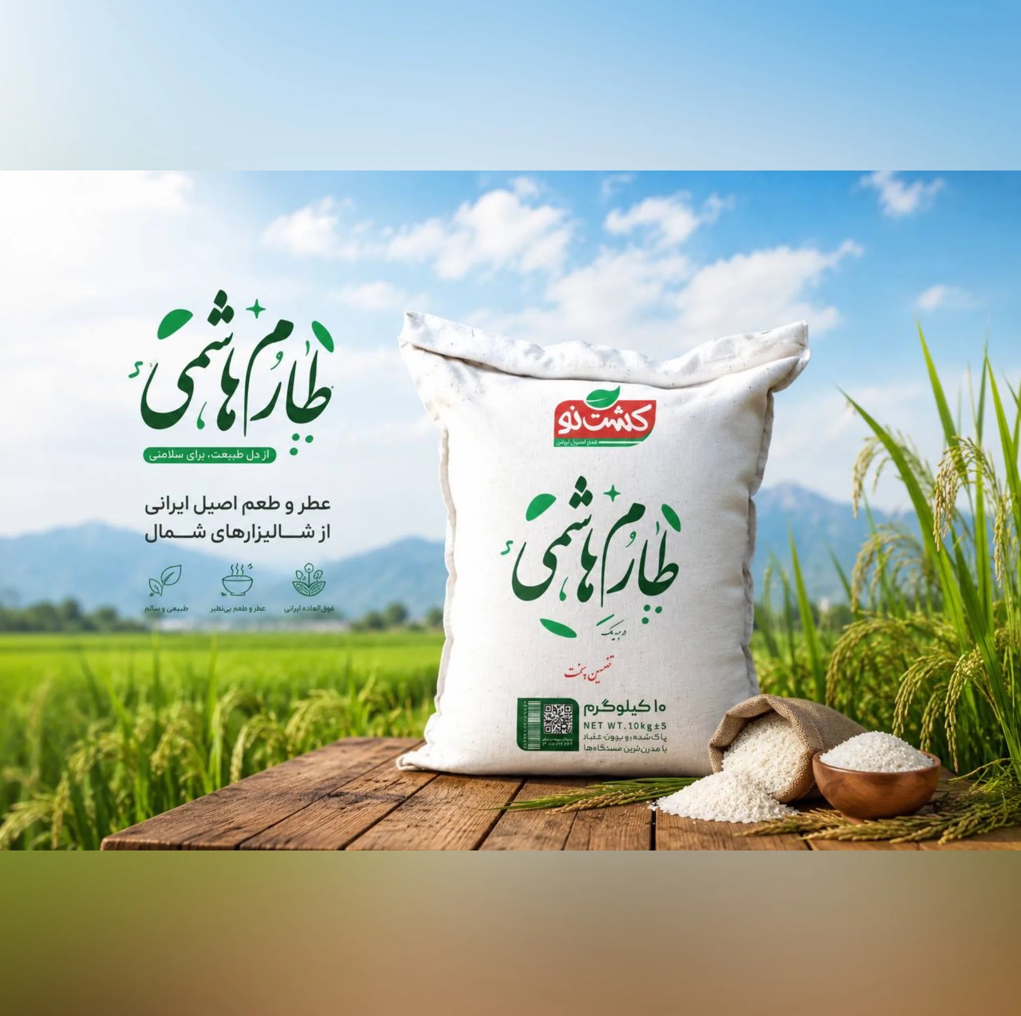 برنج طارم هاشمی مازندران کشت نو - ۱۰ کیلوگرم