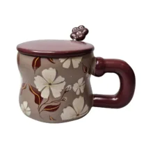 ماگ طرح گل مدل درب دار