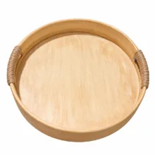 سینی دسته دار مدل دایره ای soosoo43 سایز 30×30 سانتی متر