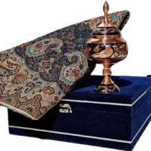 ست هدیه نگارستان نیلی مدل مس و ترمه کد almas24