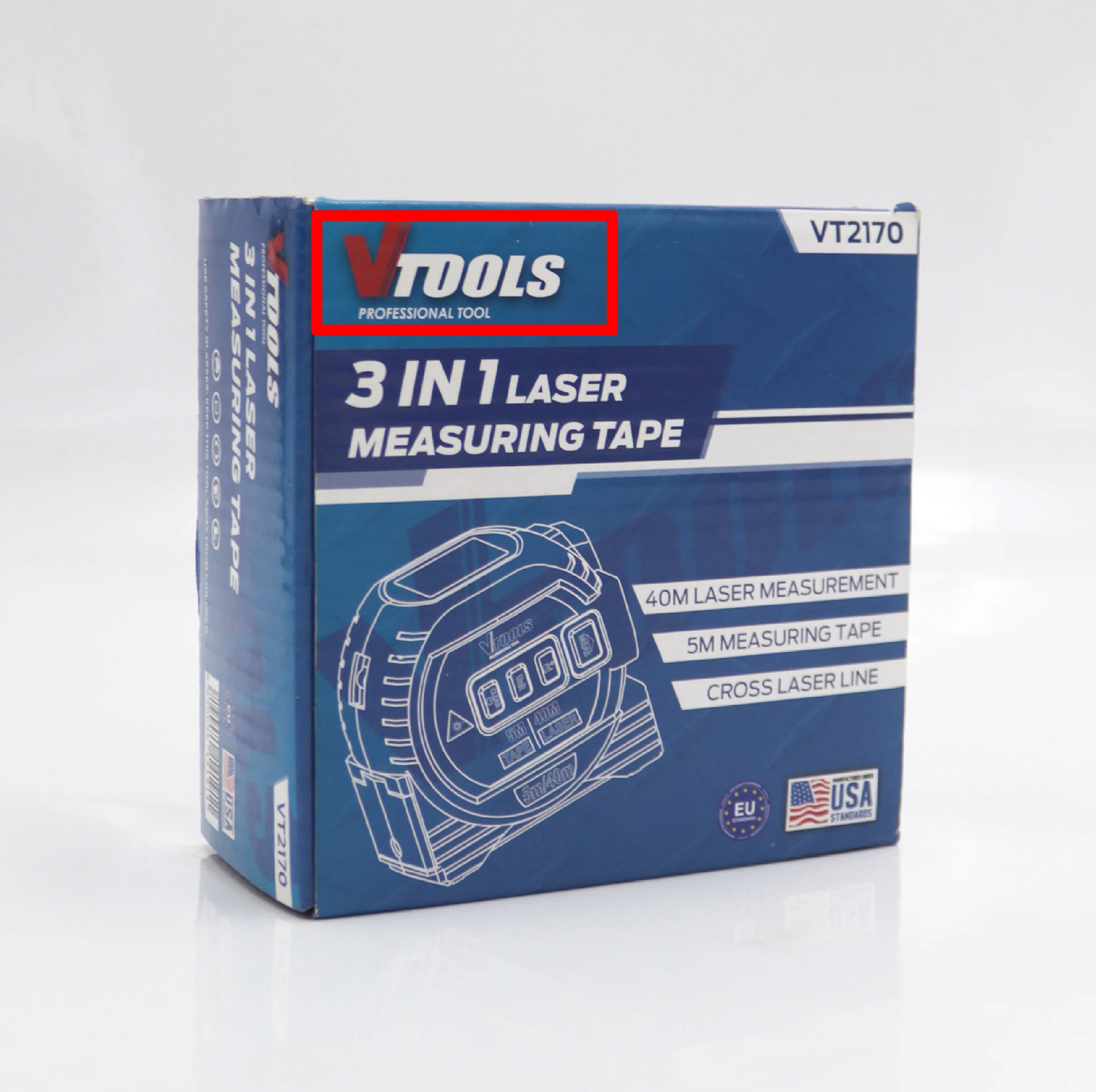 متر 5 متری وی تولز مدل لیزری کد YP-VT2170