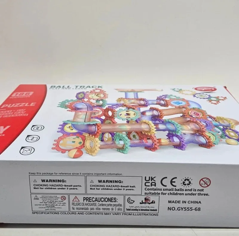ساختنی 186 تکه ناب سل مدل پازل چرخ دنده مسیرگوی 186PCS/PIECES PUZZLE BALL TRACK PLAY AND LEARN