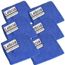 دستمال نظافت خودرو لتیسیا مدل میکروفایبر کد N-7787 بسته 6 عددی