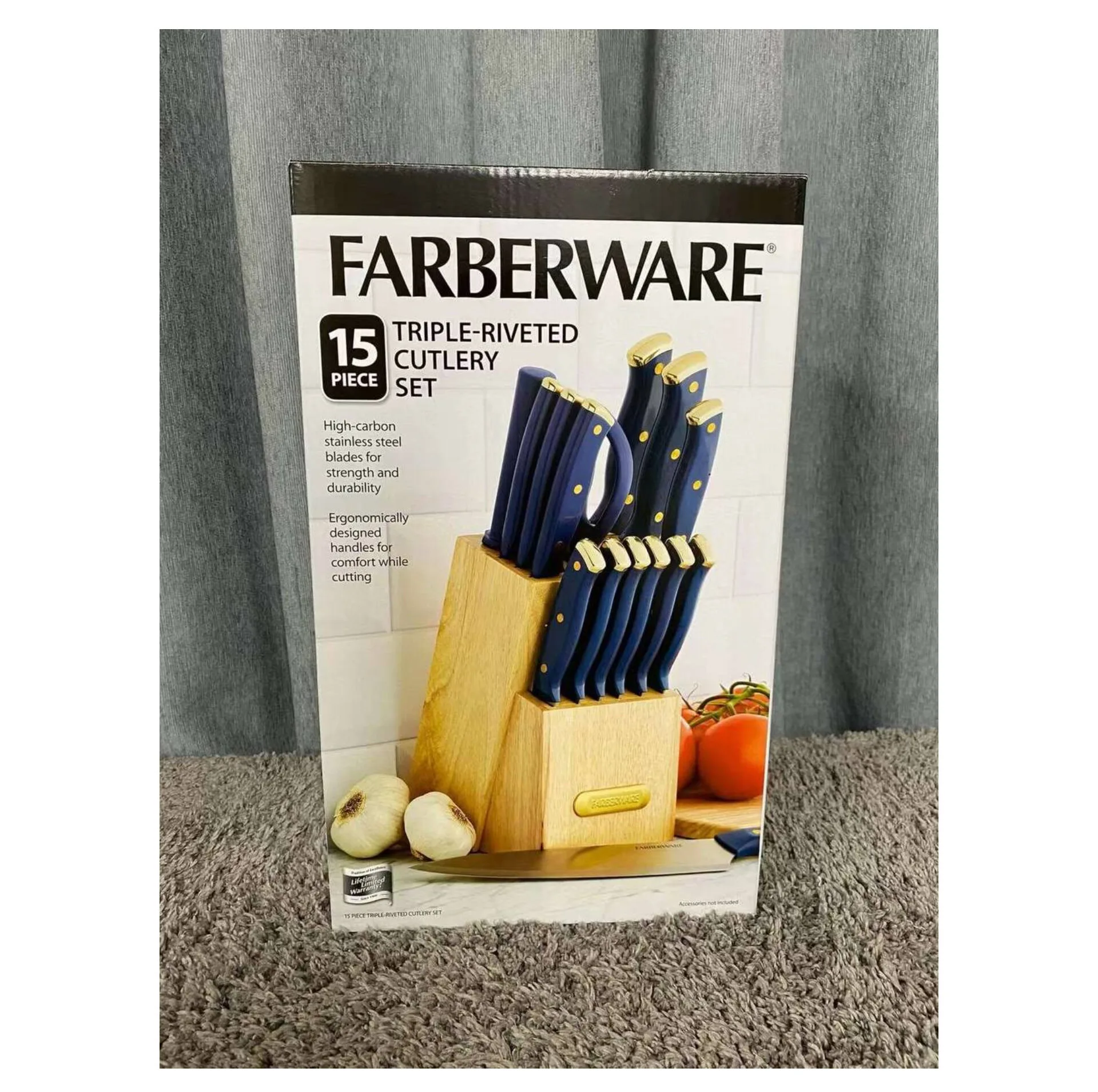 سرویس چاقو آشپزخانه 15 پارچه مدل Farberware