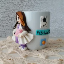 ماگ سرامیکی مدل دختر روان شناس کد 01019
