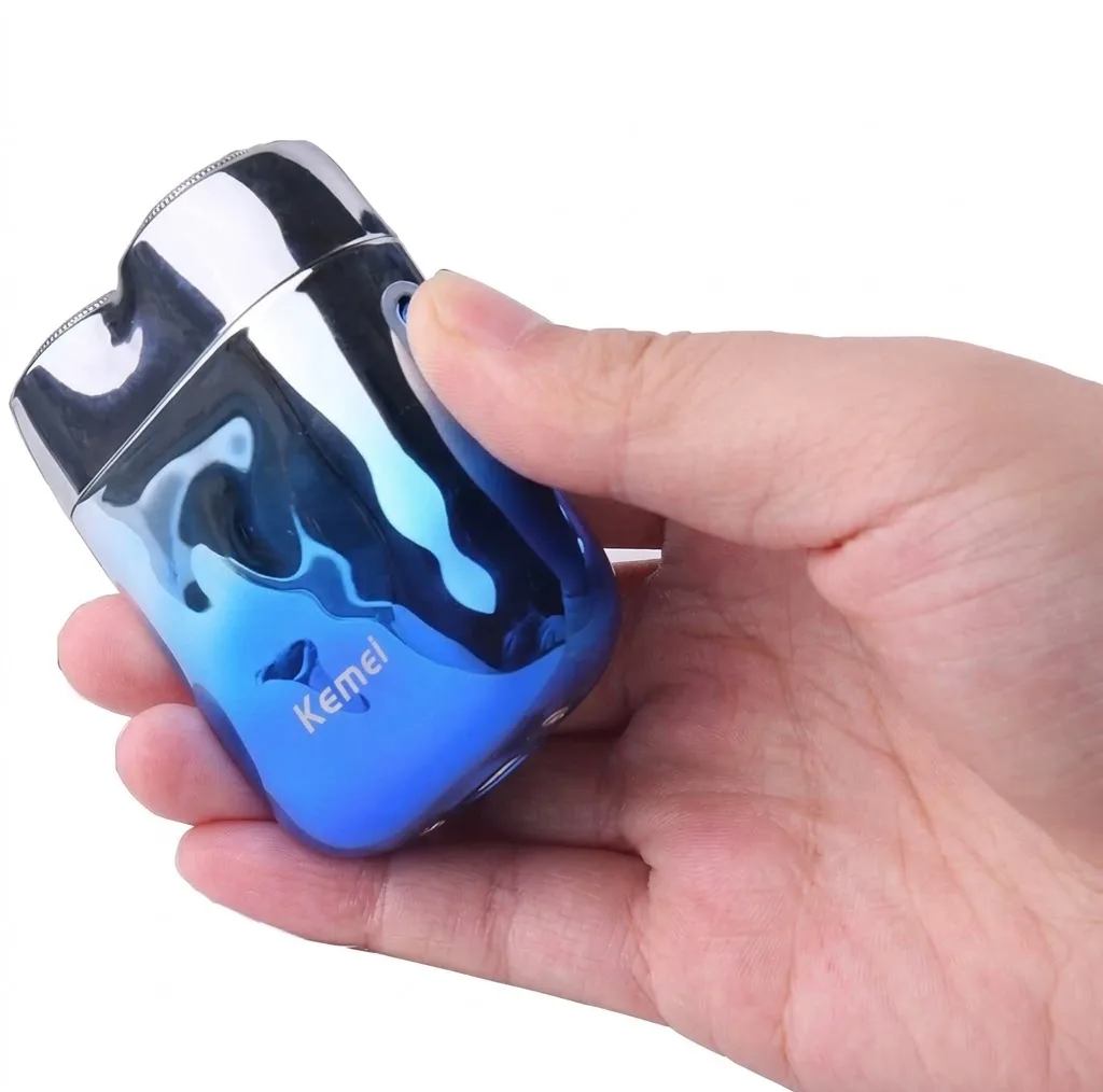 ماشین اصلاح موی صورت شارژی کیمی مدل KM-T02 با تیغههای استیل ضد زنگ، اصلاح چرخشی، صفر زن