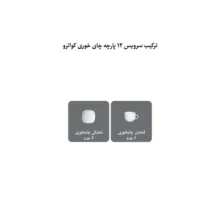 ست فنجان و نعلبکی 12 پارچه چینی زرین ایران سری کواترو مدل ریوا طلایی کد 8 درجه 3