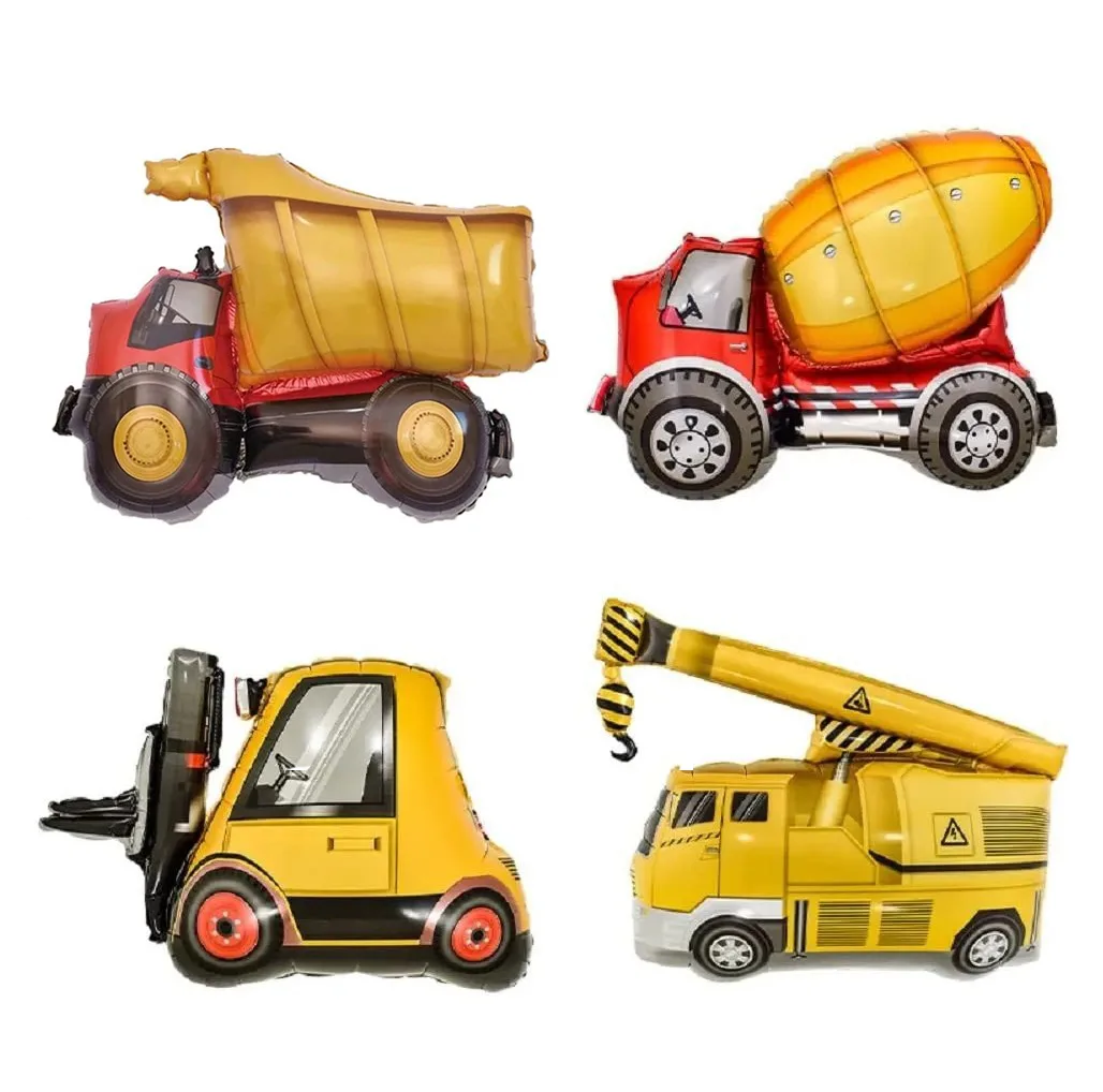 بادکنک فویلی مدل ماشین های راهسازی کد NH-4 مجموعه 4 عددی