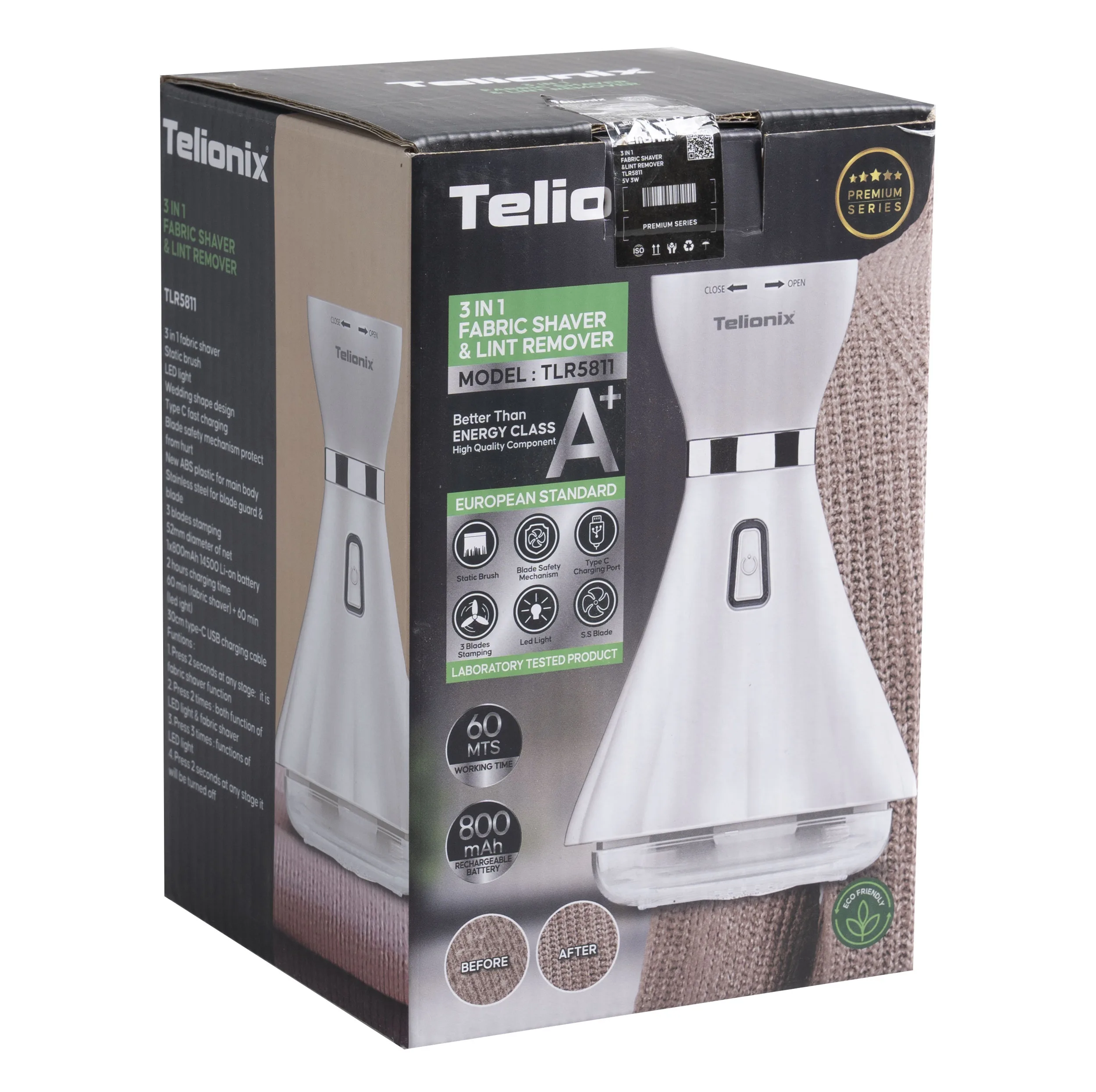 پرزگیر لباس شارژی تلیونیکس مدل TLR5811 مجهز به چراغ LED
