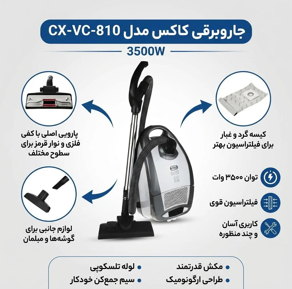 جاروبرقی کاکس مدل CX-VC-810