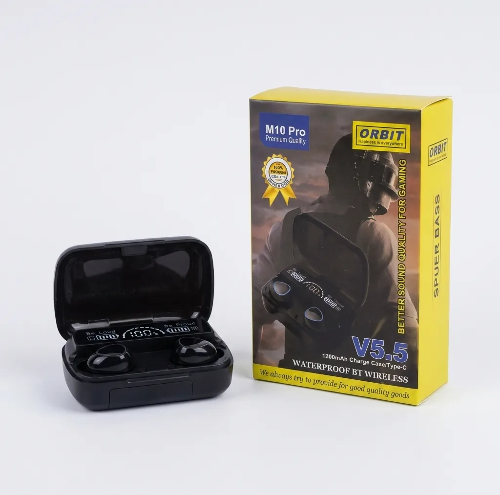 هدفون بلوتوثی مدل M10 pro gaming با نویز کنسلینگ فعال، پشتیبانی از فرمان لمسی، شارژ معکوس و چراغ قوه اضطراری