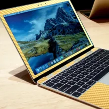 برچسب پوششی ماهوت مدل Gold Carbon مناسب برای لپ تاپ Macbook 12inch Retina