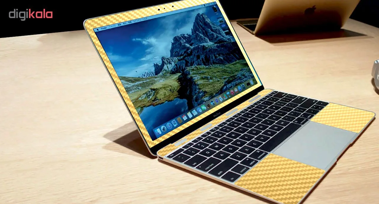 برچسب پوششی ماهوت مدل Gold Carbon مناسب برای لپ تاپ Macbook 12inch Retina