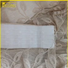 پرده تیکو دکو مدل دوخت ساده تور راشل کادکا طرح برگی دالبوردار  سایز 280 × 600 سانتی‌متر