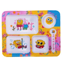 سرویس غذا خوری 4 پارچه کودک طرح باب اسفنجی کد bob444