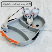 ظرف غذا 5 تکه کودک مدل پنگوئن کد 2025
