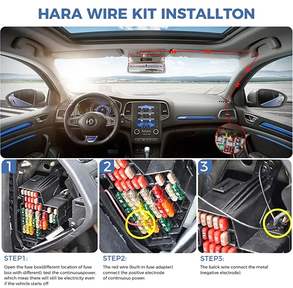 کیت سیمکشی دوربین داشبورد خودرو مدل HARDKIT-MIC