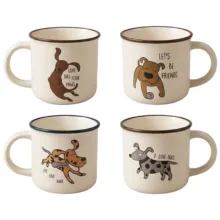 ماگ طرح هاپو مدل I love dogs مجموعه 4 عددی