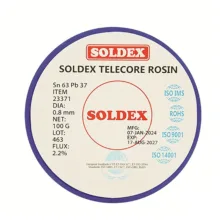 سیم لحیم سولدکس مدل SOLDEX Sn63 Pb37 وزن 100 گرم ضخامت 0.8 میلی متر