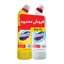 مایع سفیدکننده سطوح دامستوس مدل بدون رایحه حجم 750 میلی لیتر به همراه مایع سفیدکننده سطوح دامستوس با رایحه لیمو حجم 750 میلی لیتر مجموعه 2 عددی