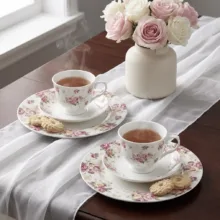 ست فنجان و نعلبکی 6 پارچه 2 نفره نیو وان مدل Rose