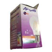لامپ فیلامنتی 6 وات لامپ نور مدل حبابی پایه E27 بسته 2 عددی