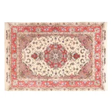 فرش ماشینی زانیس مدل 502 طرح علیا زمینه کرم