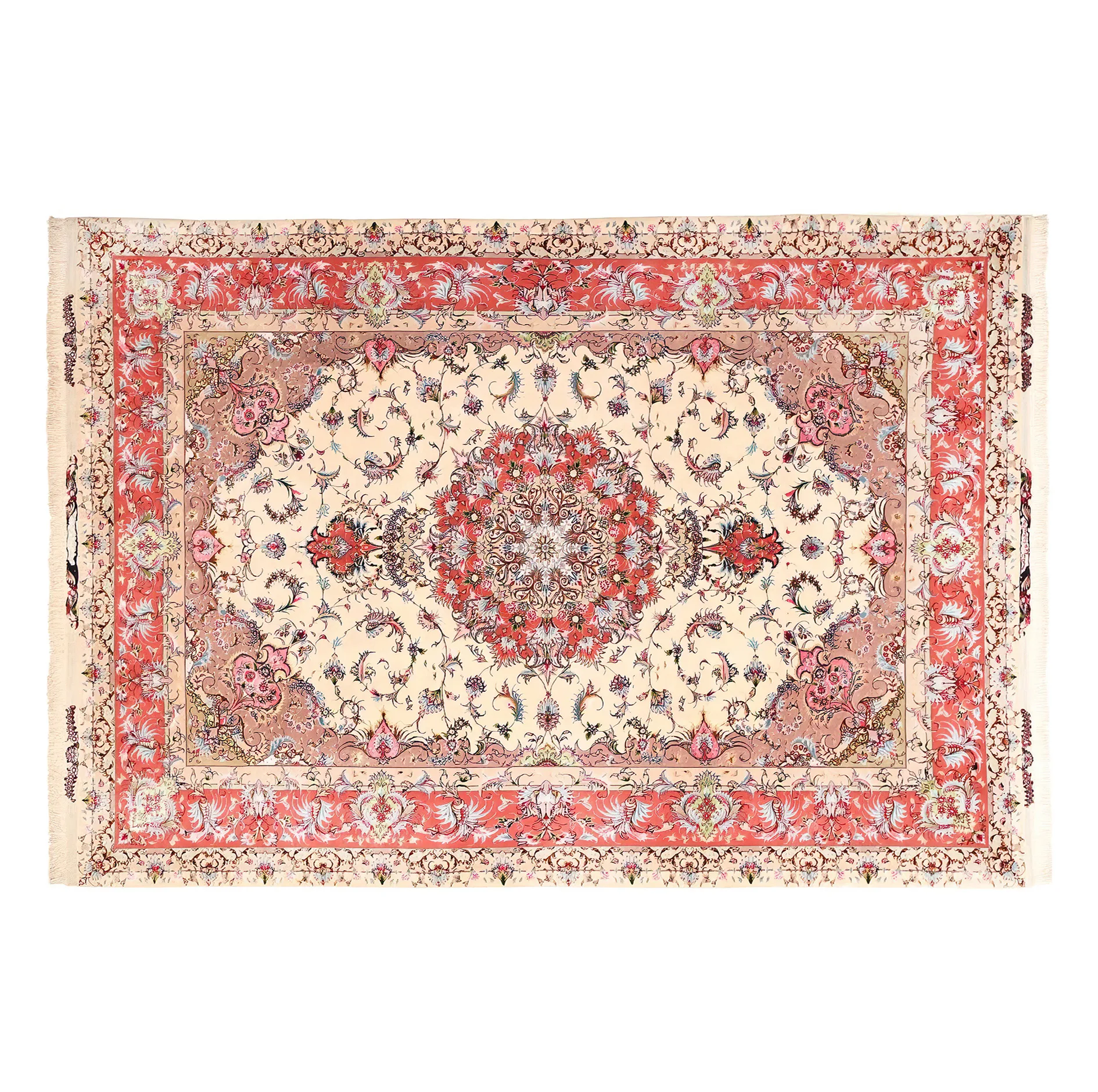 فرش ماشینی زانیس مدل 502 طرح علیا زمینه کرم