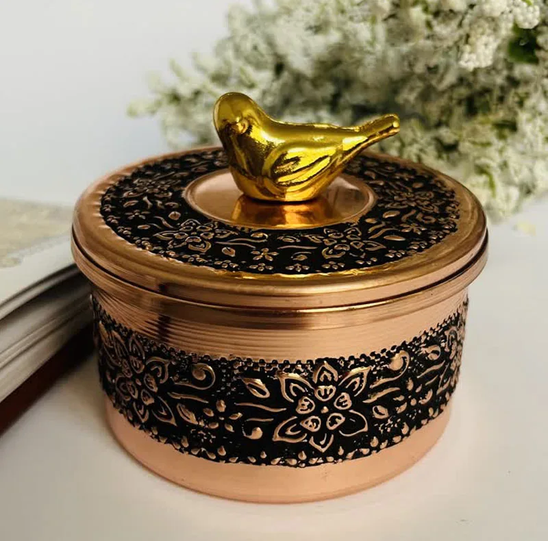 نقل خوری مسی طرح گل کد ZH356.9