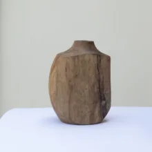 گلدان چوبی مدل گرد کوتاه